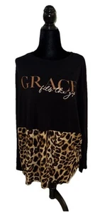 Camisa Rooted Soul XXL “Grace Fills The Gap” Manga Larga Bloques de Color Estampado Animal - Imagen 1 de 9