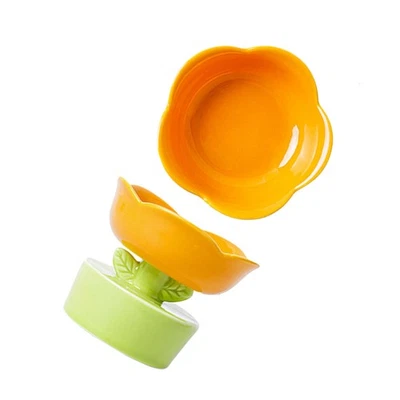 (Orange) Stilvolle Keramik-Futternapf Hohe Stabile Füße Große - Bild 1 von 4