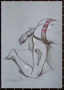 Erik Mittasch Männerakt Detail Erotik KitKatClub Original Bleistift o.J. - Picture 1 of 1