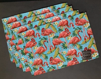 *Tropical Flamingo Tapestry Placemats NEW - Image 1 of 4