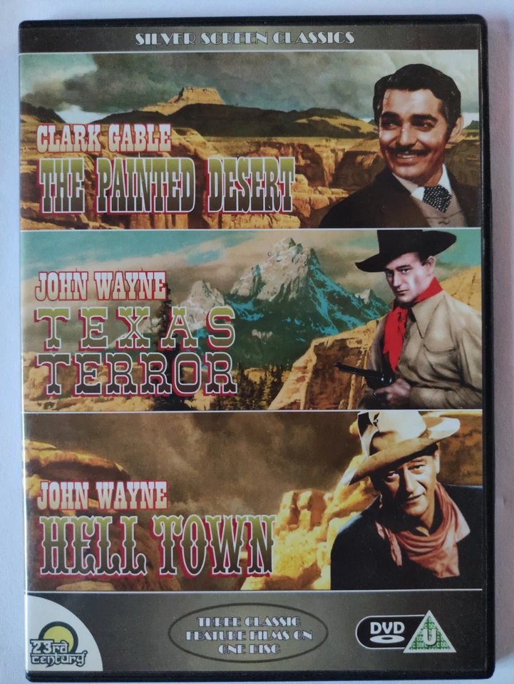 3 Classic Westerns - The Painted Desert, Texas Terror Hell Town DVD Wayne❤️ VGC - Image 1 of 2
