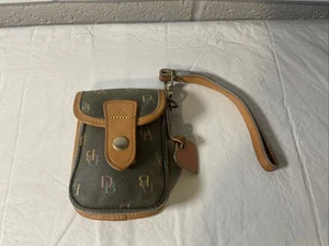 vintage dooney and bourke Pouch Case Rainbow Zip Leather Accents Used - Picture 1 of 7