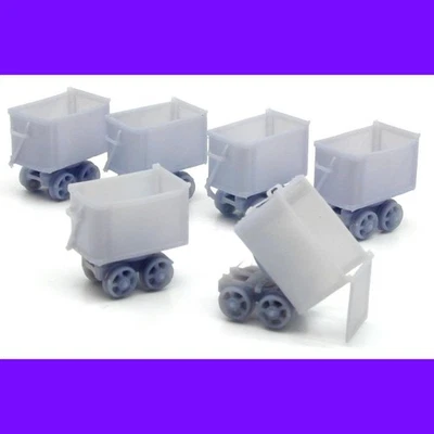 MINING CART (PUSH TYPE) S Scale 1/64  Quantity 6  Gray color  Resin print. - Image 1 of 4