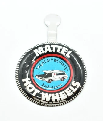 Hot Wheels - AMBULANCE, 1968 Redline Pin Button/Badge, Metal, HK, Mattel - Image 1 of 2