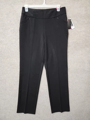 Pantalones de vestir INVESTMENTS Park Ave Fit para mujer 10 negros soporte secreto NUEVO Foto 1 de 4