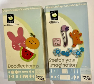 CRICUT STRETCH YOUR IMAGINATION & DOODLECHARMS CARTRIDGES、书籍、钥匙包 — 第 1/3 张图片