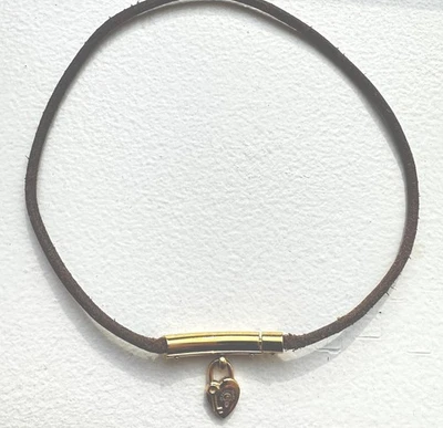 HERMES Vivilide Choker项链心形小饰品手链皮革 — 第 1/4 张图片