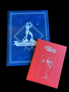 Vintage Baseball Karten Alben Lot 2 LEER Enor Classic blau rot 70er 80er 8x11 8x6" - Bild 1 von 12
