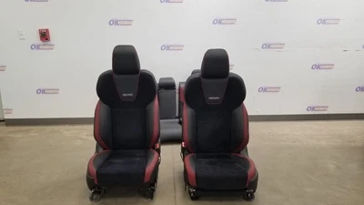 18 SUBARU WRX STI RECARO SEAT INTERIOR SET FRONT AND REAR BLACK AND RED SUEDE - Image 1 of 4