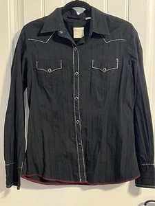 #8192. Roper Damen Westernhemd schwarz Perlen Druckknopf mit Stickerei. Größe M - Bild 1 von 13