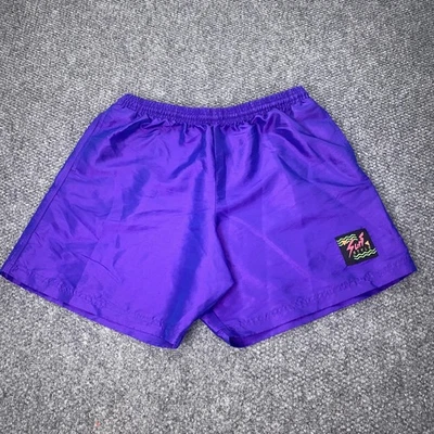 Surf Style Swim Trunks Mens XL Purple Retro Nylon Elastic Waist Beach - Image 1 of 4