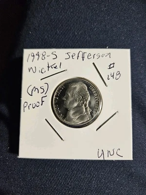 1998 S Jefferson Nickel Uncirculated Proof #148 (MS) - Image 1 of 4