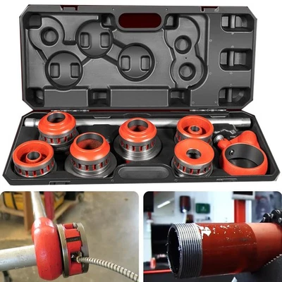 1/2"-2" 12-R NPT Ratchet Pipe Threader Set Threading Tool fits RIDGID Dies 36475 - Image 1 of 4
