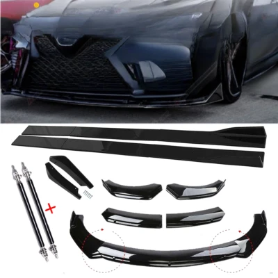 For Toyota Camry 2018-20 Front Bumper Lip Spoiler Splitter Body Kit Glossy Black Foto 1 de 4
