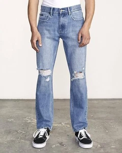 New NWT RVCA Men's Week-end Straight Fit Denim Medium Rise Zipper Fly Size 31x32 - Picture 1 of 6
