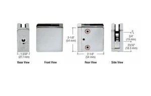 Brushed Stainless Z-Series Square Type Flat Base Stainless Steel Clamp 3/8" - Picture 1 of 1