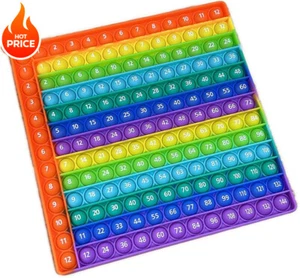 Multiplication Tables Math Double-Sided Board Game Bubble Sensory Fidgets Toys - Picture 1 of 5