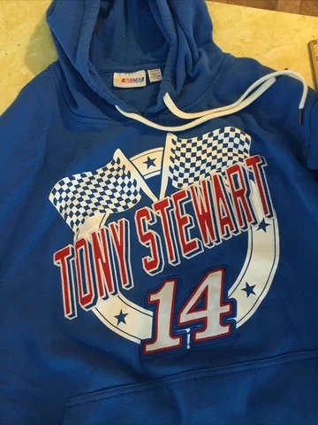 NASCAR Tony Stewart  #14 Men’s Pull Over  Hoodie Blue Size XL Cover