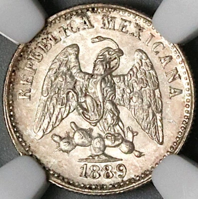 Moneda de 5 centavos Zacatecas de México 1889-Zs NGC MS 63 POP 2/1 (22060802C Foto 1 de 4