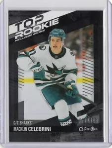 2024-25 O-Pee-Chee Top Rookie Black Macklin Celebrini RC #/100 BOUNTY SJ SHARKS - Picture 1 of 2