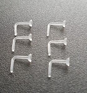 Hypo Allergenic Plastic Nose Studs, Retainer, 0.8 mm new 6 Pack Allergy Free
