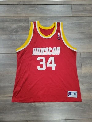 RARE! AUTHENTIC VINTAGE HOUSTON ROCKETS JERSEY SIZE 48 CHAMPION OLAJUWON - Image 1 of 4