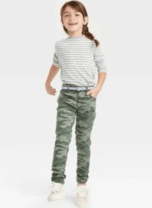 Cat & Jack Girls Green Camo Jeggings Size 5, Mid-Rise Ultimate Stretch - Picture 1 of 13