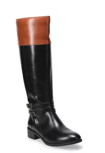 Neu SO Trixie schwarz zweifarbig Damen Reitstiefel kniehoch Größe 9,5 WC - Bild 1 von 12