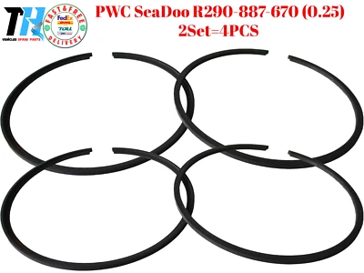 For PWC SeaDoo Personal Watercraft R290-887-670 +0.25 720cc Piston Ring x4 PCS - Image 1 of 4