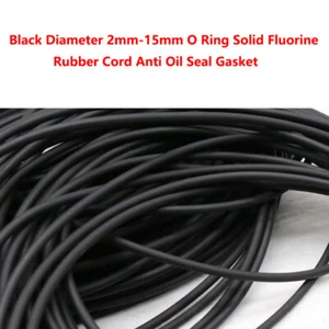 Junta tórica de 2 mm-15 mm de diámetro negro cable de goma flúor sólido anti sello de aceite - Imagen 1 de 12