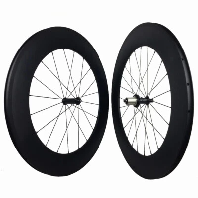 Carbon Road Bike Wheelset 38-88mm Depth 23 25mm Width Clincher Straight Pull Hub - Image 1 of 4