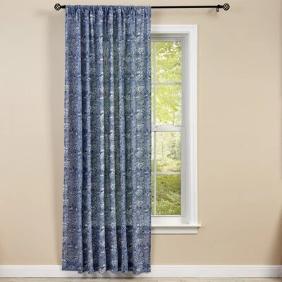 Williamsburg Chinois Floral Panel Único Conjunto 56"x84" Country Denim Azul Parque Foto 1 de 3