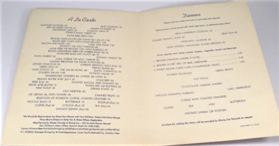 Menú de cena Union Pacific Streamliner 1951 - Ciudad de Portland Foto 1 de 3