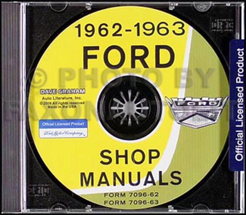 1962 1963 Ford Galaxie Riparazione Negozio Manuale Su CD 62 63 XL 500 Sunliner - Immagine 1 di 1