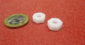 Sechskantmutter, Acetal, Delrin, weiß, 1/4"-20 Gewinde, 50 Stück - Bild 1 von 11