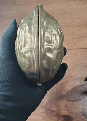 Vintage Solid Brass Walnut Cracker Hinged Heavy Duty Nutcracker Taiwan Interpur - Image 1 of 4