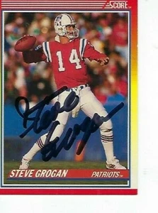 STEVE GROGAN SIGNED 1990 SCORE #221 - NEW ENGLAND PATRIOTS - Picture 1 of 1