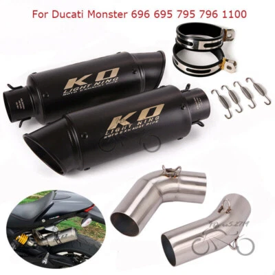Puntas silenciadoras tubo medio escape negras antideslizantes para Ducati Monster 796 795 696 1100 Foto 1 de 4