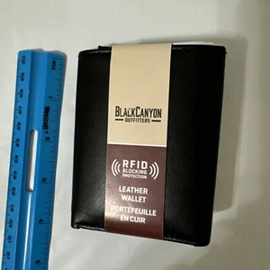 Black Canyon Outfitters schwarze Leder Geldbörse RFID Schutz brandneu - Bild 1 von 11