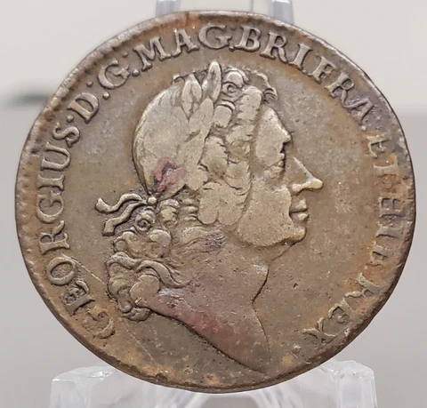 1723 Rosa Americana 2 Two Pence Colonial Us Rare Coin Cover