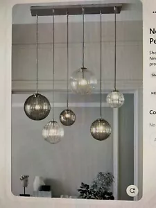 Brand New Nxt Chrome Ashcroft 6 Light Linear Pendant Ceiling Light in Brown Box - Picture 1 of 13