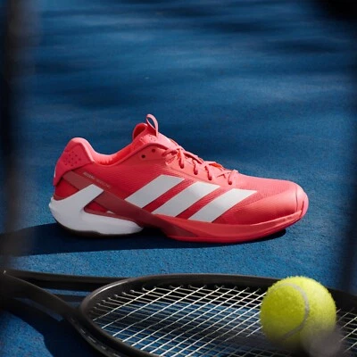 adidas Adizero Ubersonic 5 Chaussures de Tennis Homme Rouge Baskets Hard Court - Photo 1/4