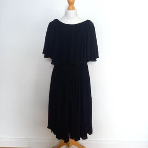 Vintage Traina Norell New York UK 6 Schwarz Cape Top Midikleid 50er Designer - Bild 1 von 7