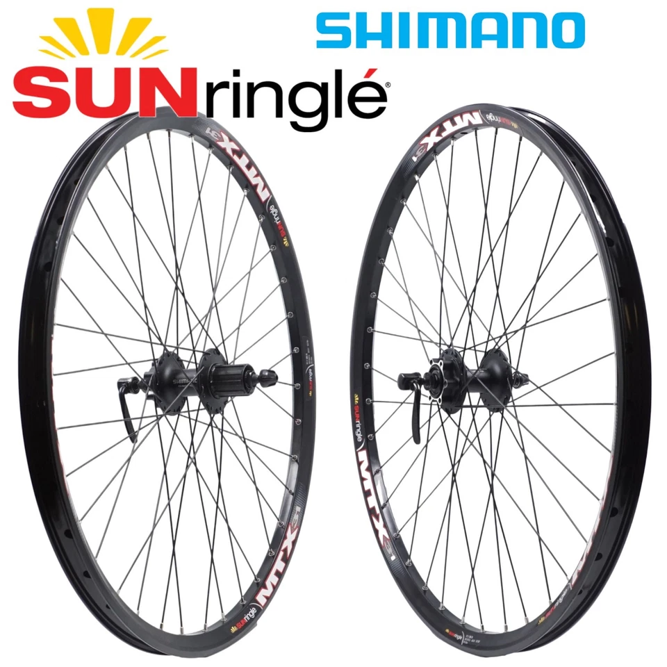 Sun Ringle MTX31 26" Shimano M475 Front & Rear Mountain Bike Disc Wheelset