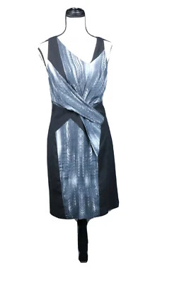 Vestido Helmut Lang para mujer 4 seda negro blanco sin mangas cremallera trasera Foto 1 de 4