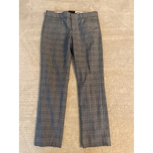 Banana Republic Sloan Plaid Pants Women Size 6 Gray Black Slim Fit Ankle - Picture 1 of 7