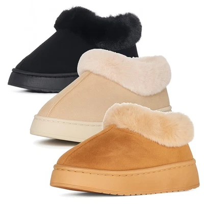 Damen Hausschuhe Winter Pantoffeln Plüsch warm Schlappen gefüttert Home Boots - Bild 1 von 4
