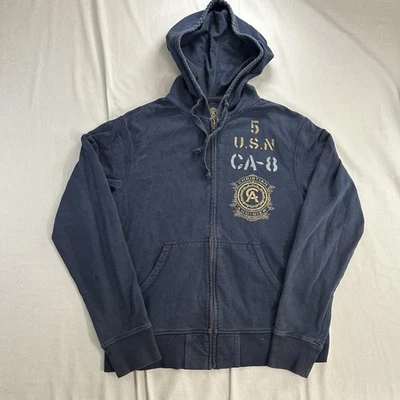 Christian Audigier Para Hombre Talla Pequeña Azul Algodón Cremallera Completa Sudadera con Capucha Foto 1 de 4