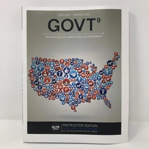 GOVT 9 Principles of American Government Teacher Edition 4LTR Press PB 2017 - Picture 1 of 4