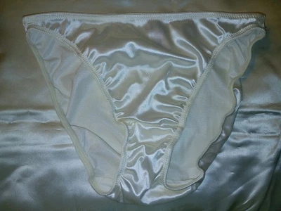 Bragas de bikini vintage Lilly of France blancas satinadas segunda piel corte alto M usadas en excelente estado Foto 1 de 4